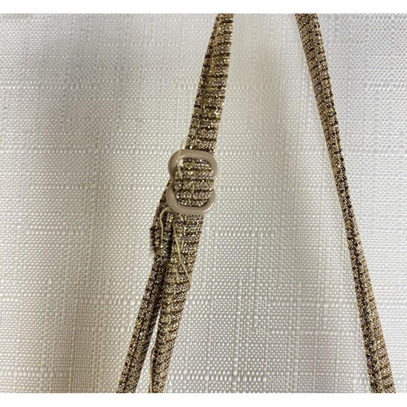 Lulu’s Small Gold Gown Spaghetti Strap Body Con Maxi Dress Side Slit Prom Formal - Picture 4 of 14